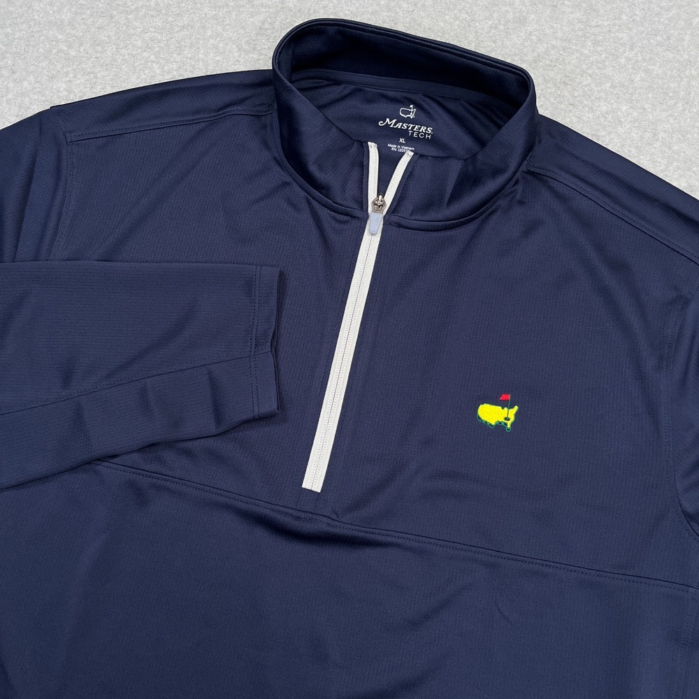 Masters Tech Quarter Zip Pullover Mens XL Navy Blue Augusta National Golf MT7440